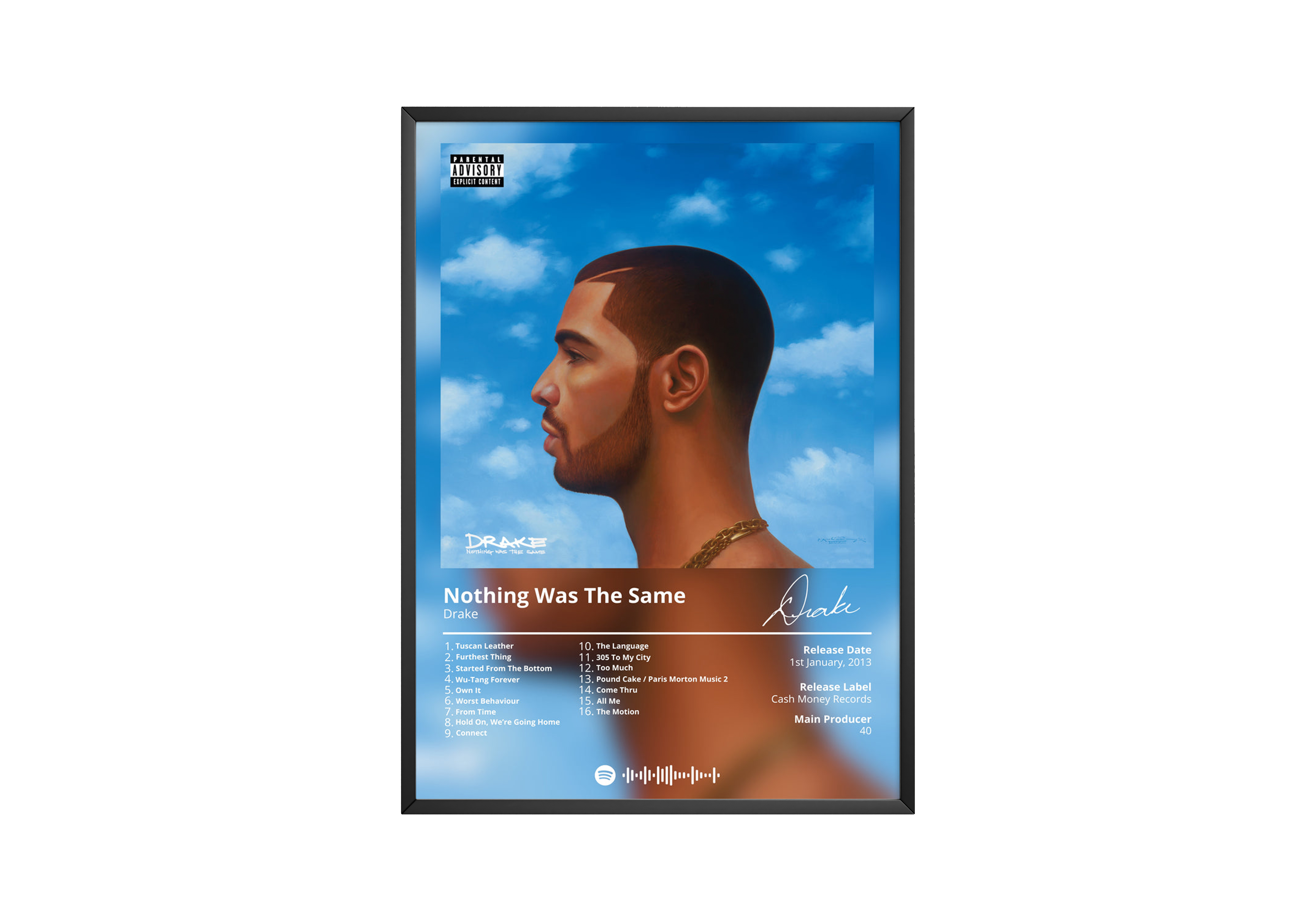 Drake Nothing Was The Same Album poster wall art print room decor