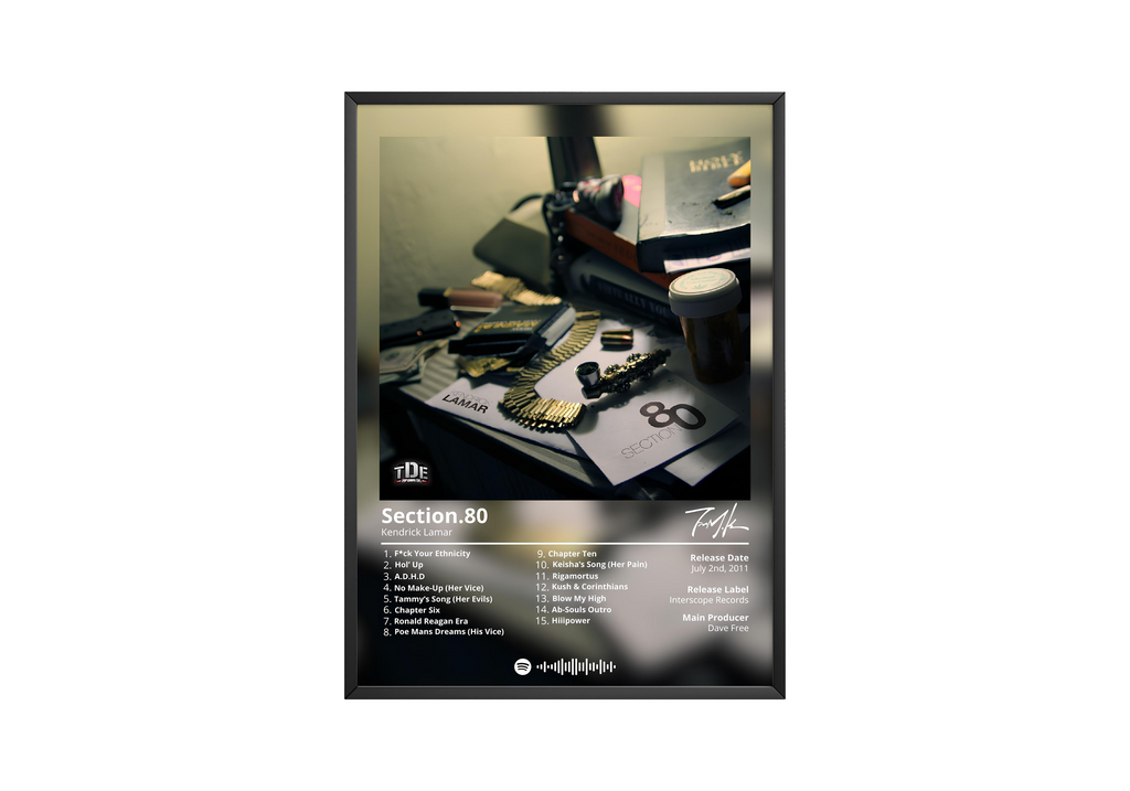 Kendrick Lamar - Section 80 album cover poster print wall art decor