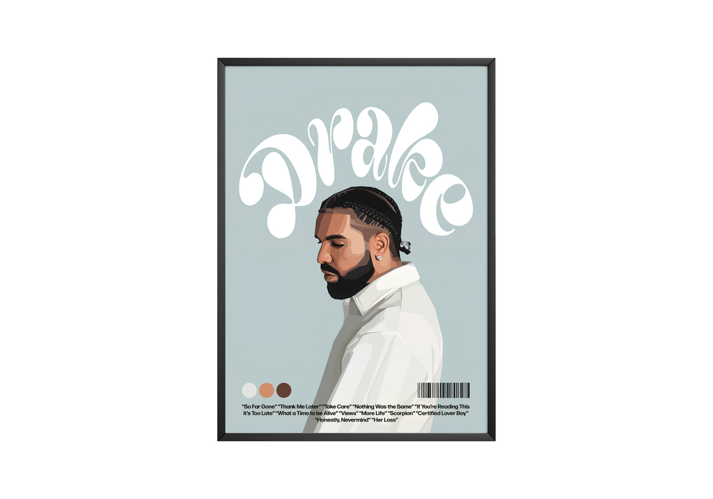Drake Portrait  | Unframed Bedroom Wall Art album cover poster print wall art decor