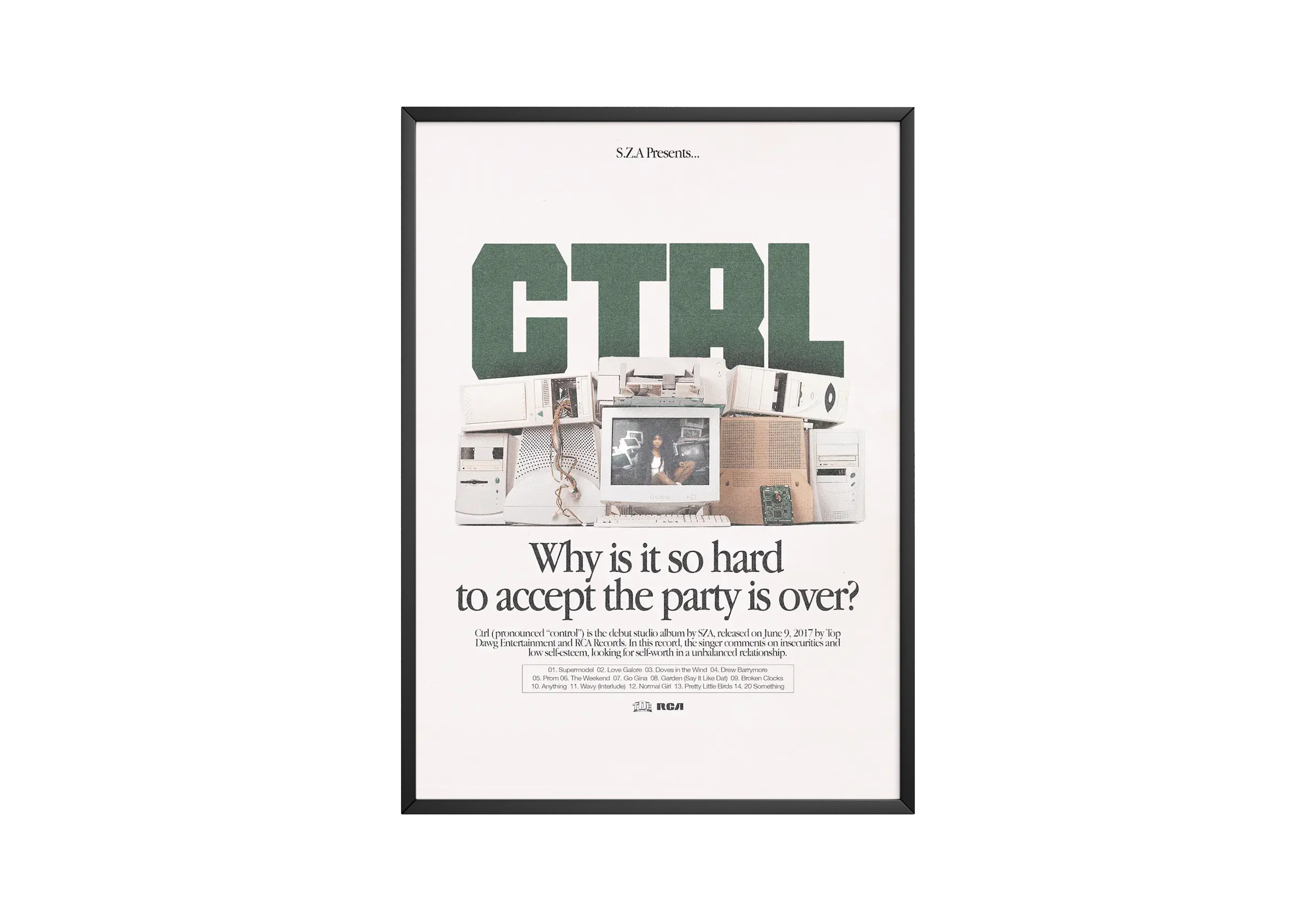 SZA CTRL poster wall art print room decor