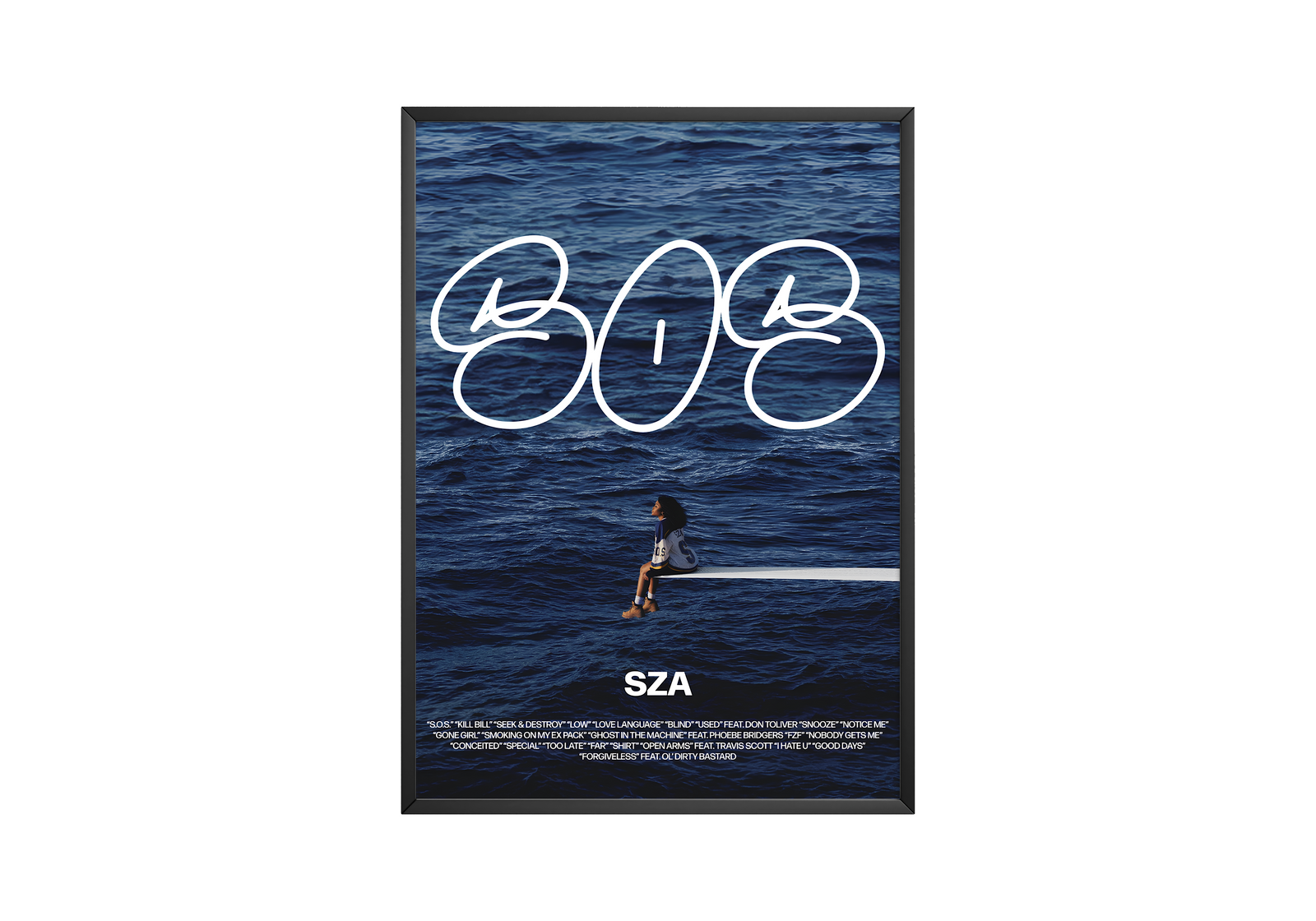 SZA SOS Ocean  | Unframed Bedroom album cover poster print wall art decor