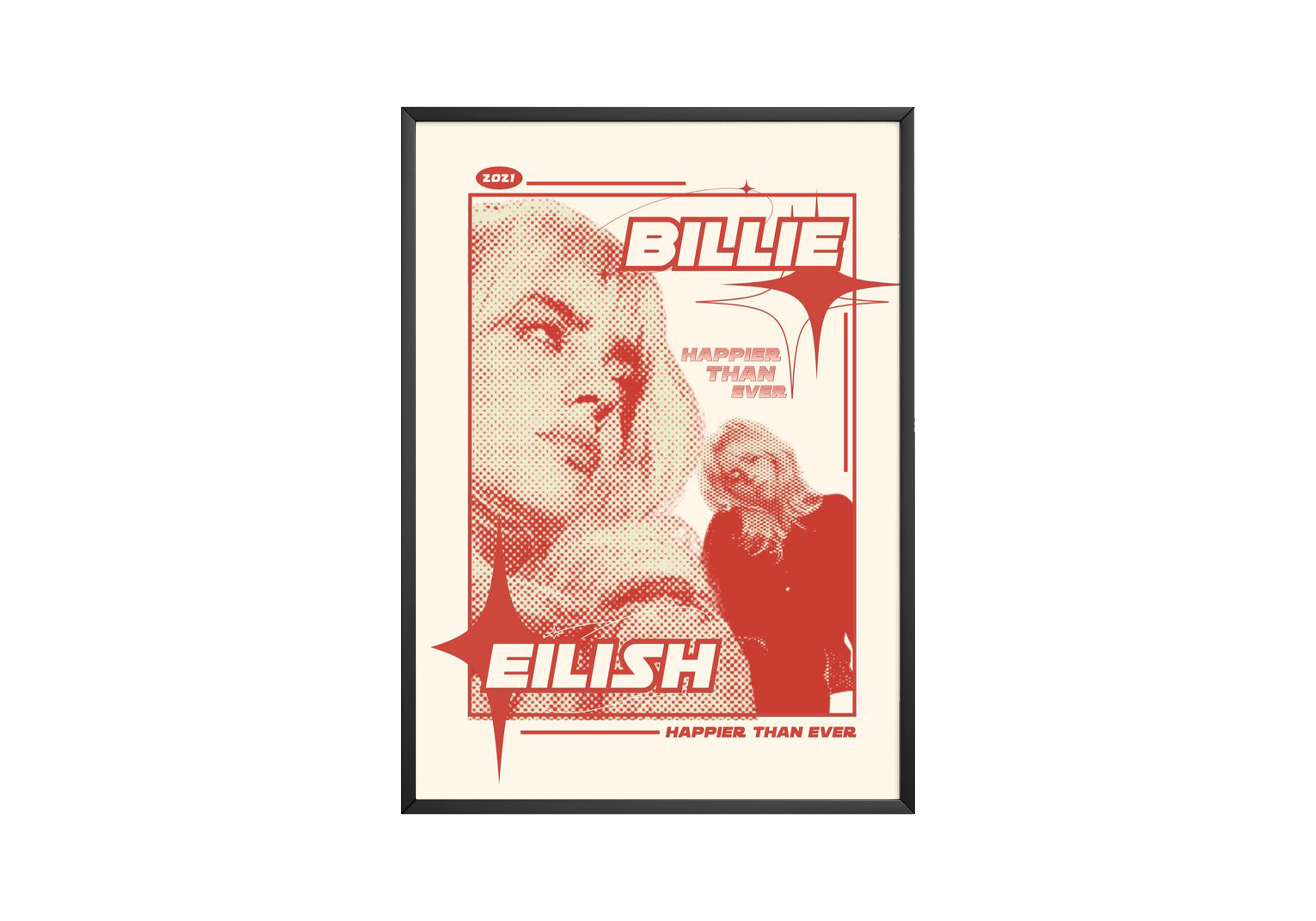 Billie Eilish 'Happier Than Ever' poster wall art print room decor