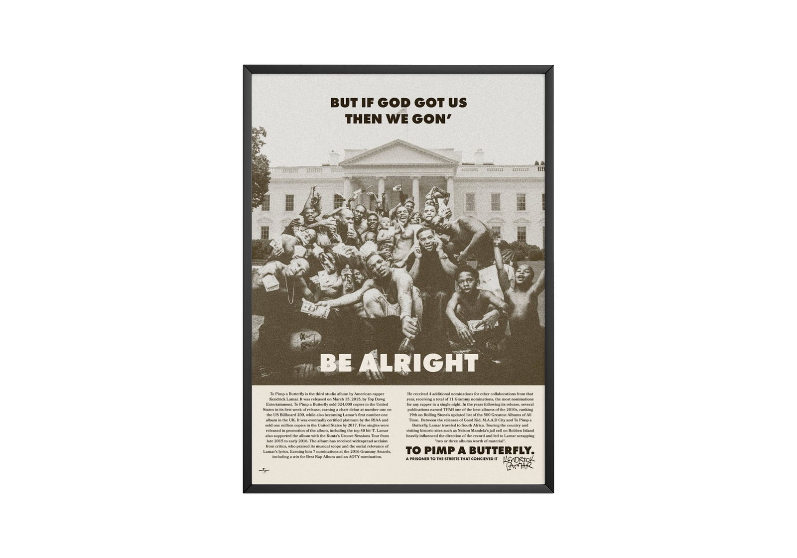 Kendrick Lamar We Gon Be Alright album cover poster print wall art decor