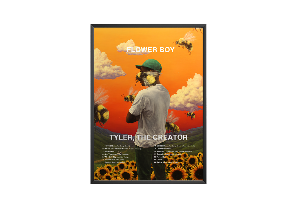 Tyler, The Creator Tyler The Creator Flower Boy Tracklist  | Unframed Bedroom Wall Art album cover poster print wall art decor