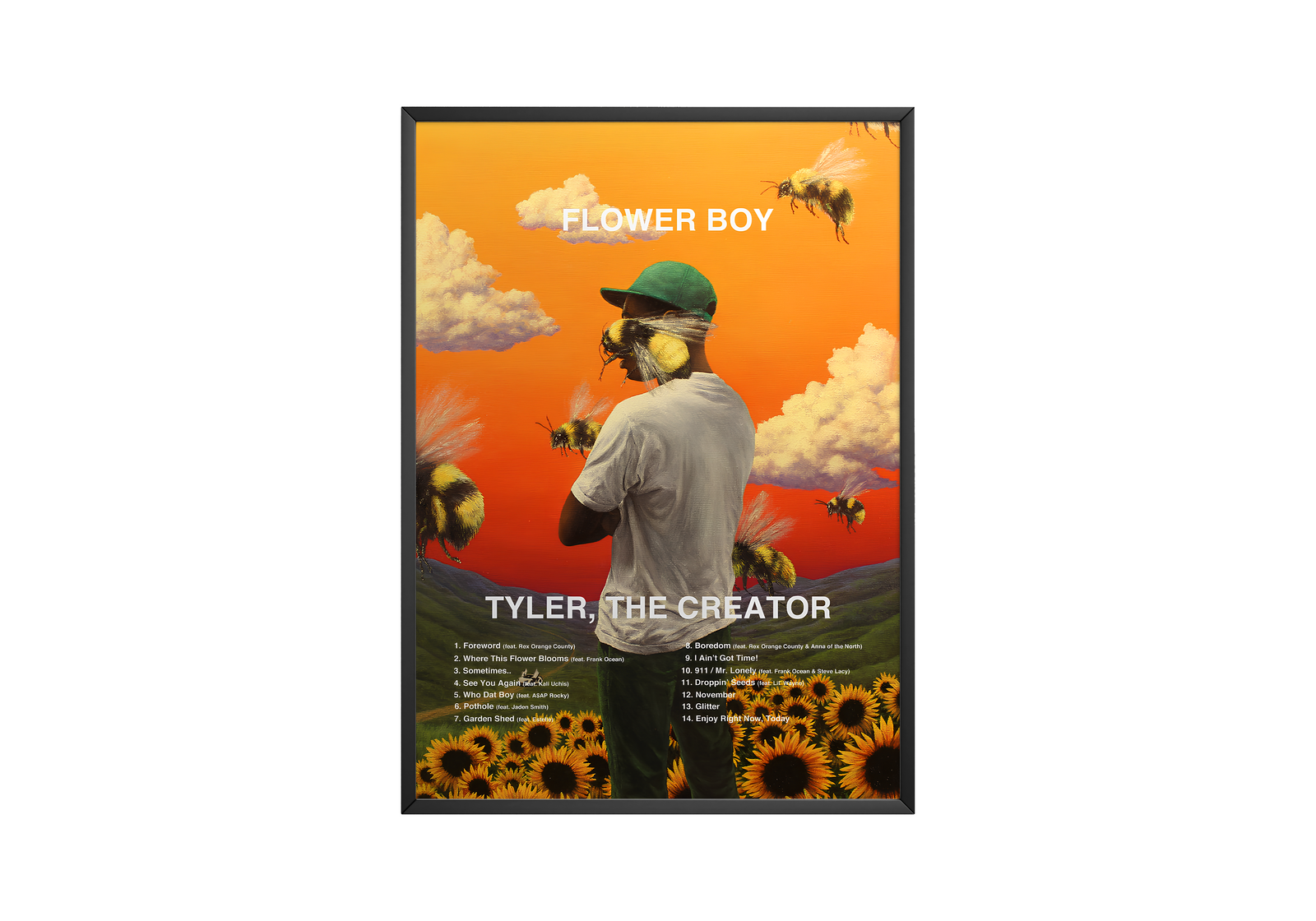 Tyler, The Creator Tyler The Creator Flower Boy Tracklist  | Unframed Bedroom album cover poster print wall art decor