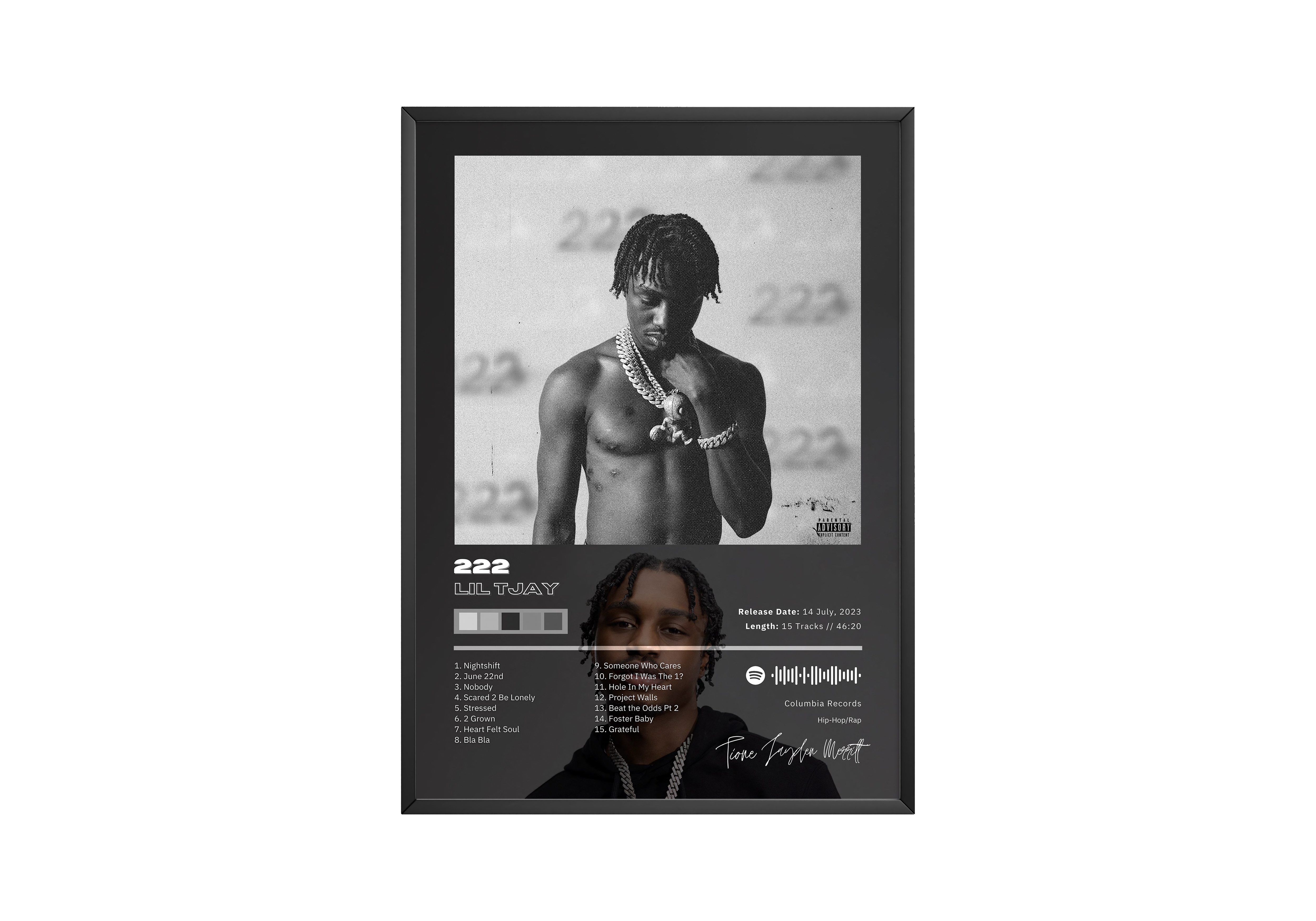 Lil Tjay 222 Album poster wall art print room decor