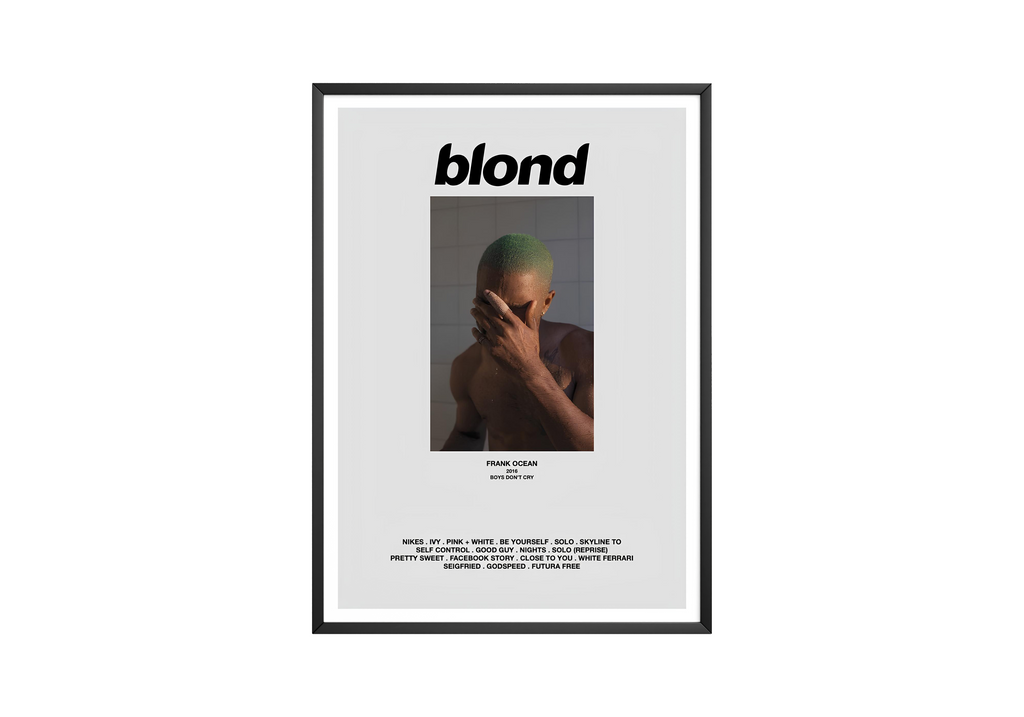 Frank Ocean Blonde Tracklist  | Unframed Bedroom Wall Art album cover poster print wall art decor