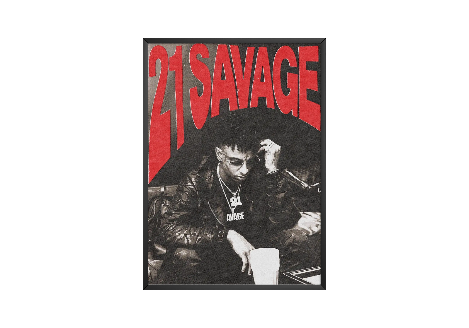 21 Savage Red Writing album cover poster print wall art decor