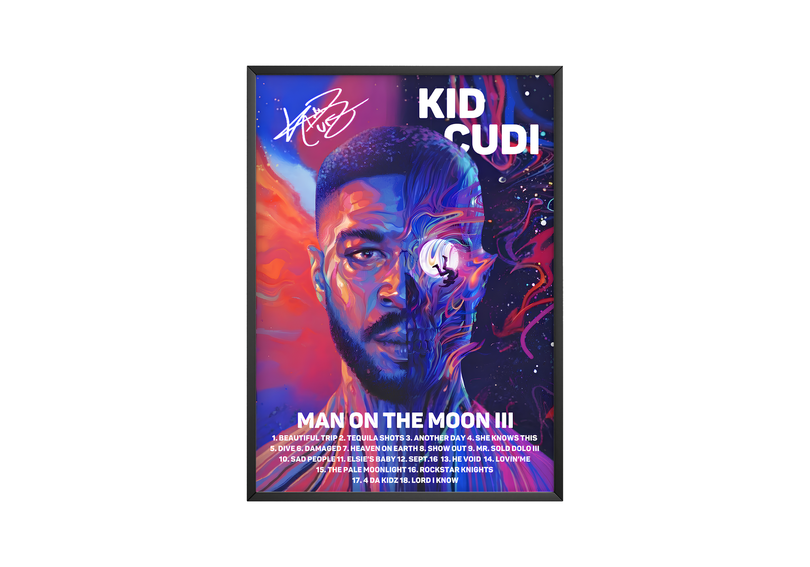 Kid Cudi - Man On The Moon III Signature album cover poster print wall art decor
