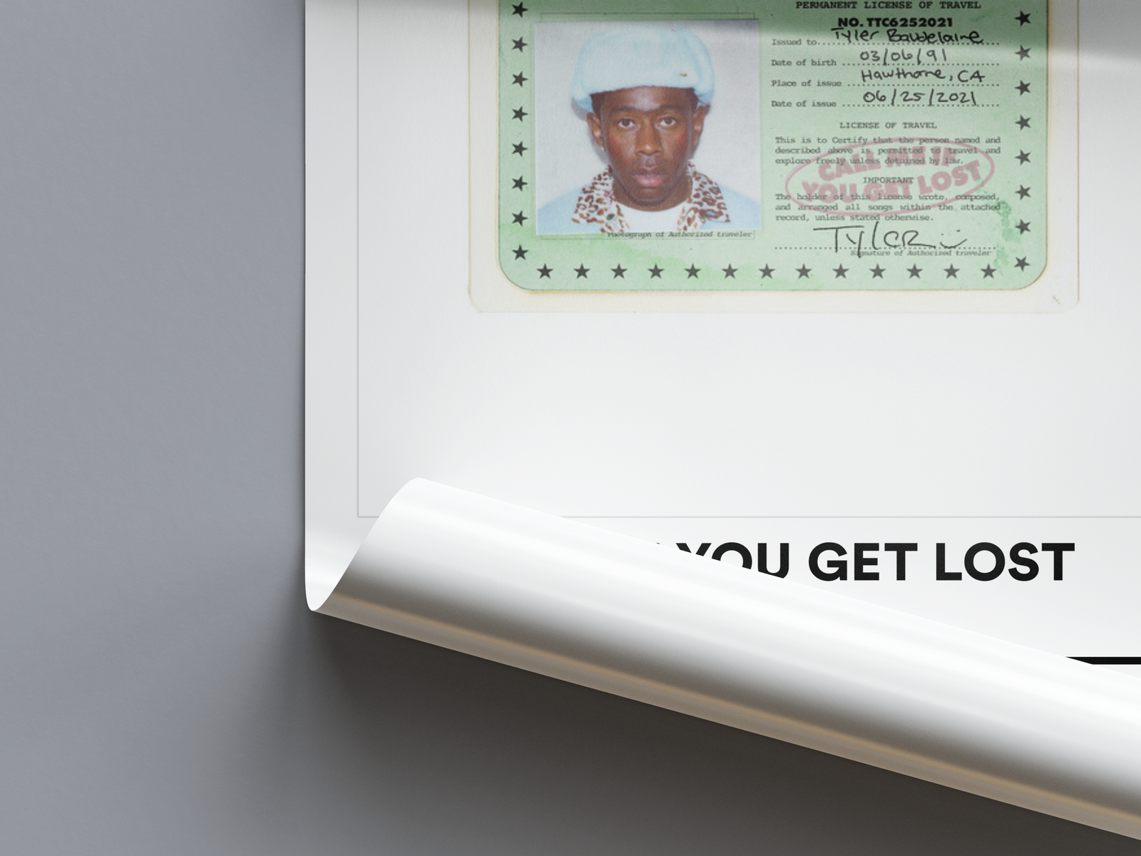 Tyler, The Creator Tyler The Creator CALL ME IF YOU GET LOST Tracklist  | Unframed Bedroom album cover poster print wall art decor