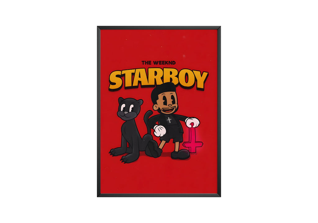 The Weeknd Starboy Cartoon  | Unframed Bedroom Wall Art album cover poster print wall art decor