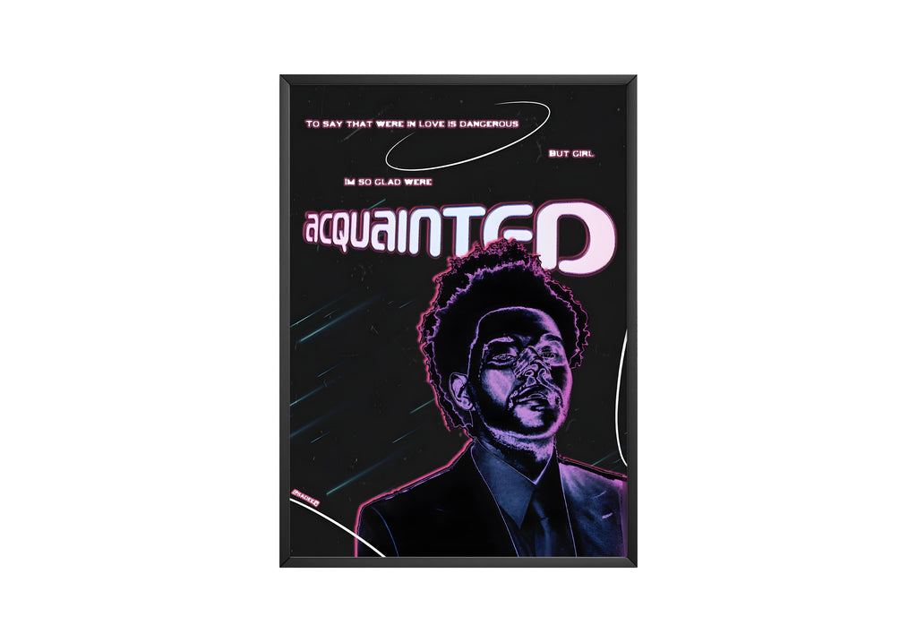 The Weeknd Acquainted Lyric  | Unframed Bedroom Wall Art album cover poster print wall art decor