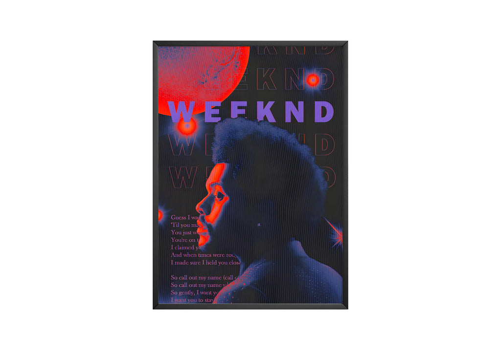 The Weeknd Red Blue Portrait  | Unframed Bedroom Wall Art album cover poster print wall art decor