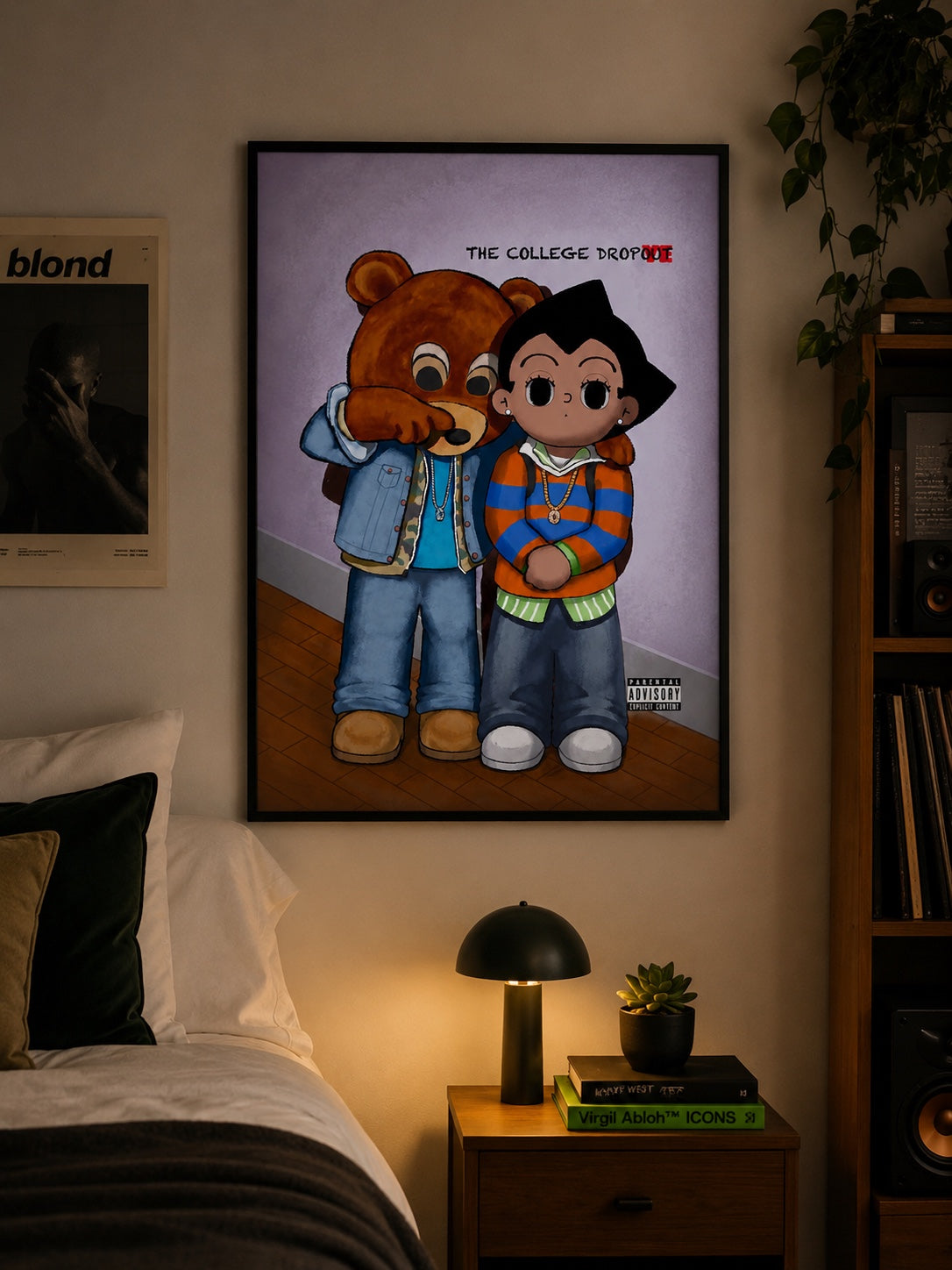 Kanye West The College Dropout x Astro Boy poster - bedroom view