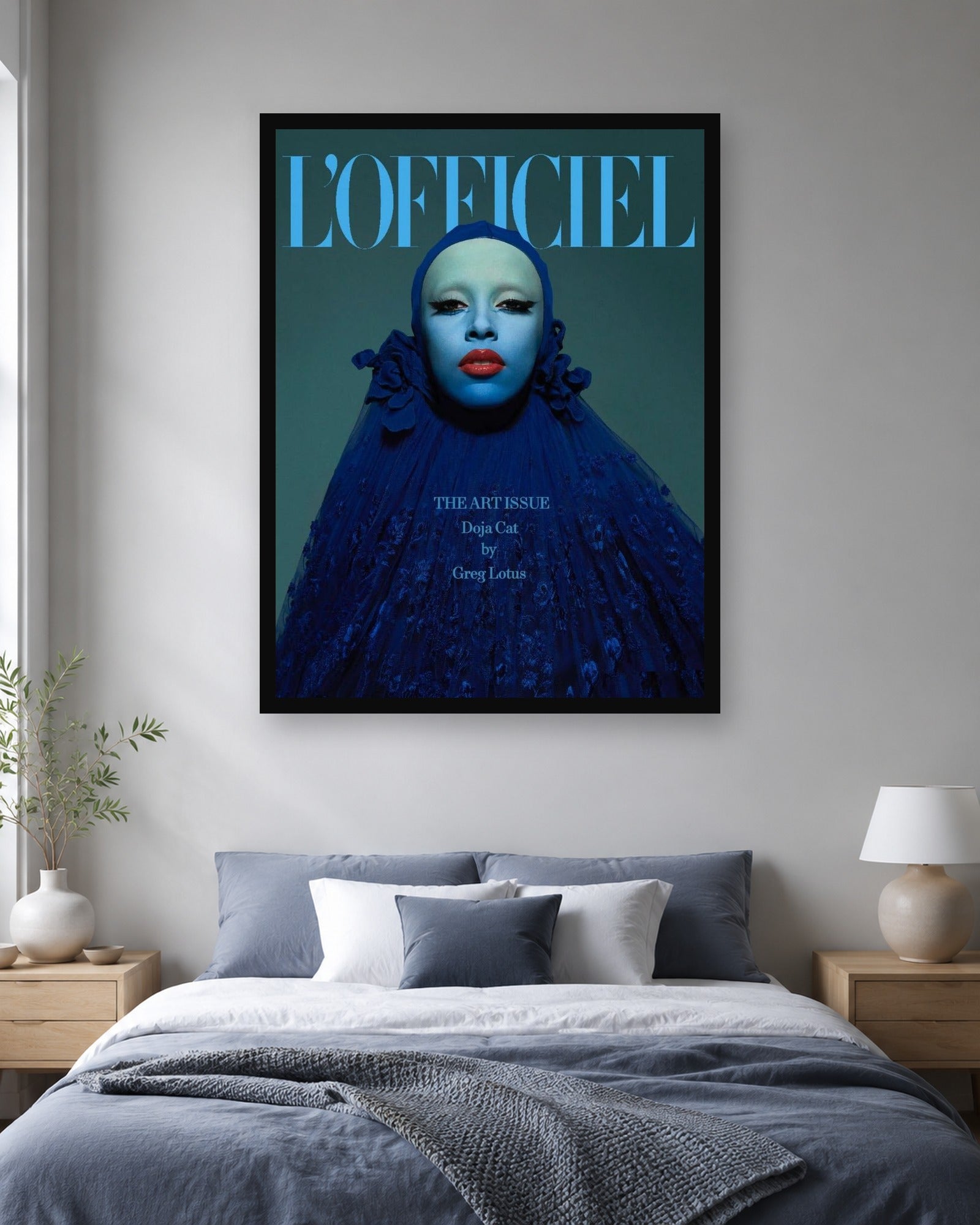 Doja Cat L'Officiel Art Issue Cover Poster displayed in a coordinated room scene