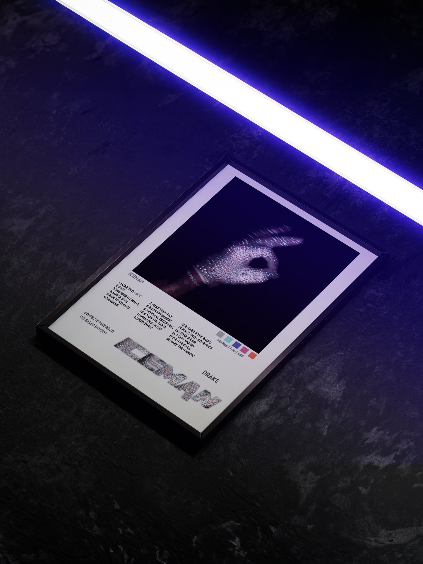 Drake ICEMAN poster interior mockup