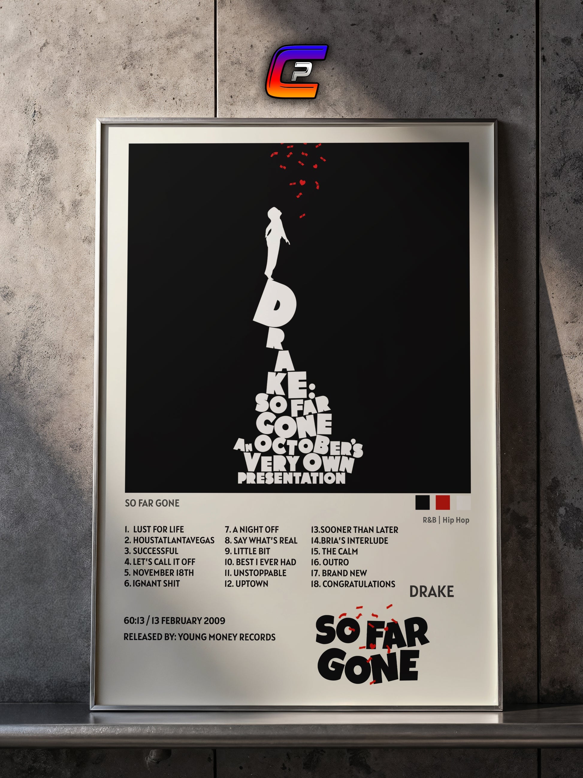 Drake So Far Gone poster interior mockup