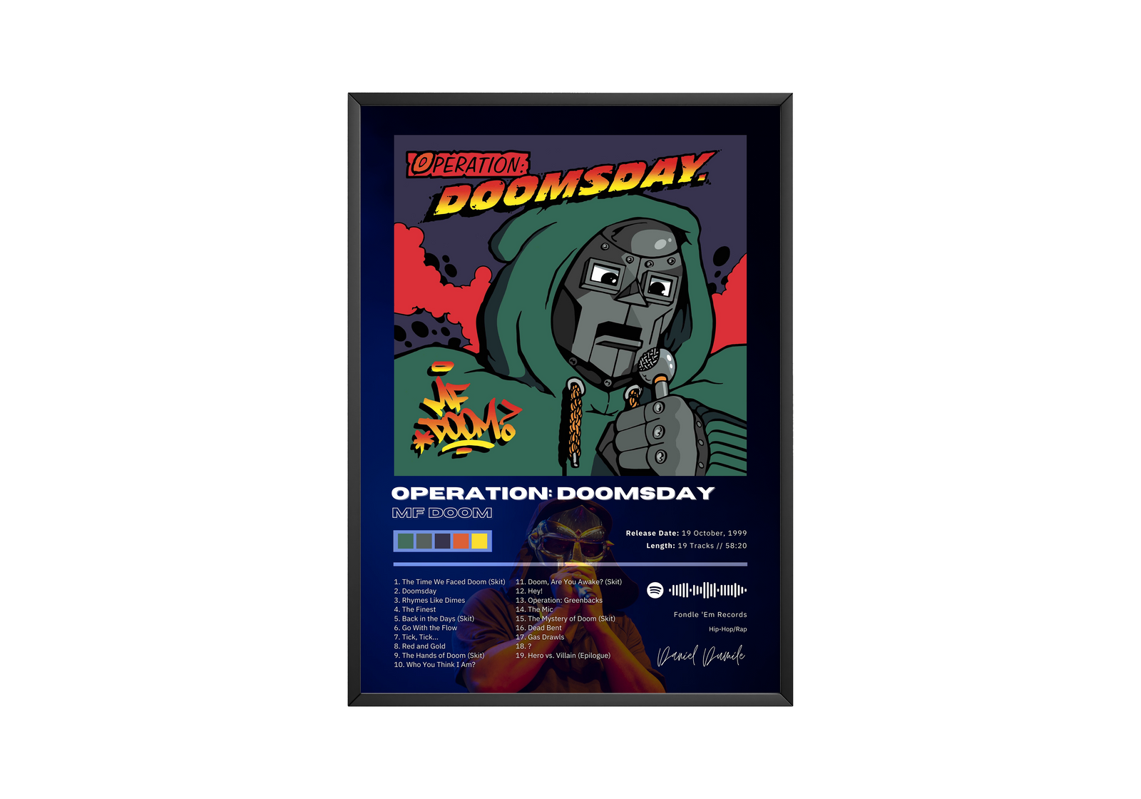 MF DOOM Operation: Doomsday album cover poster print wall art decor