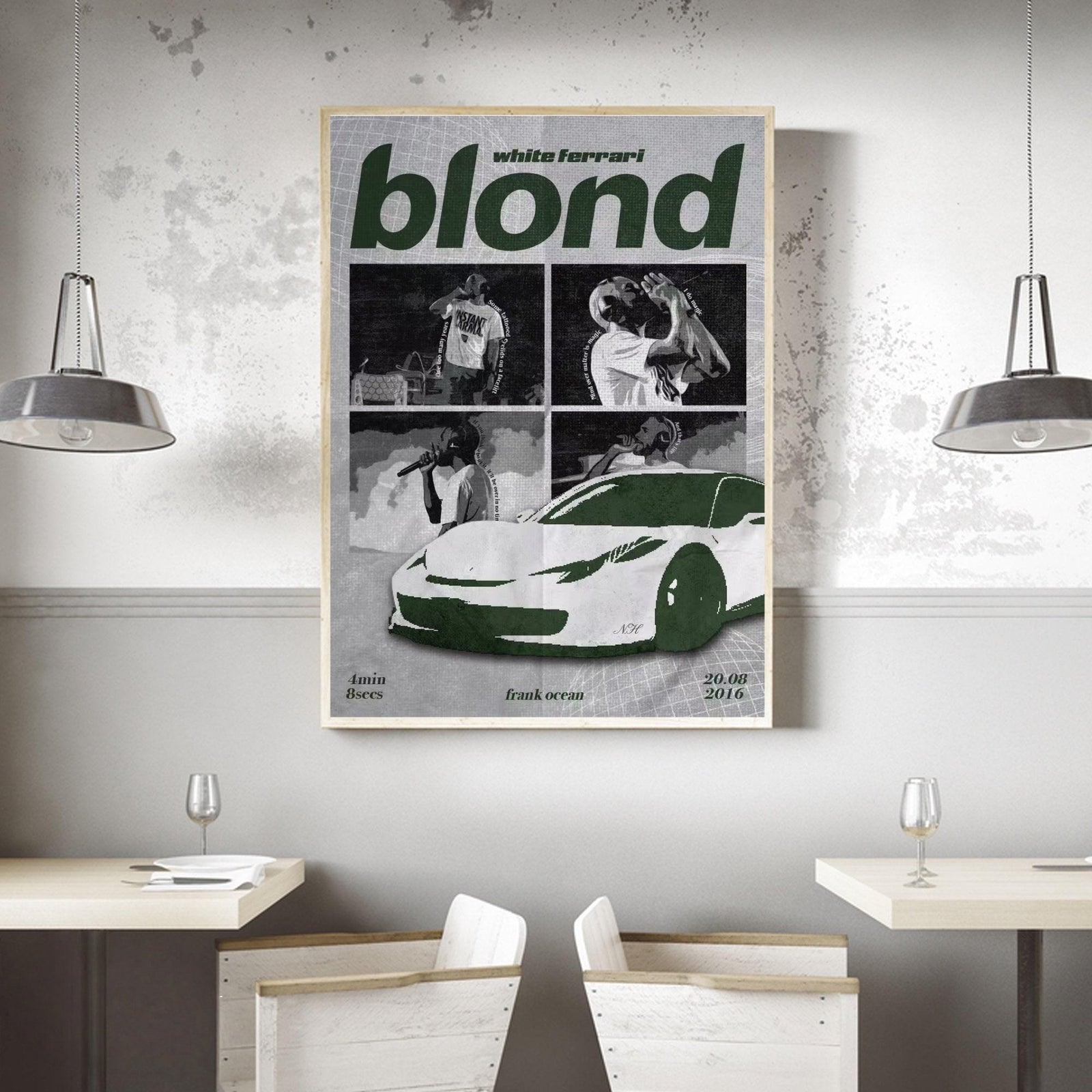 Frank Ocean Blond Green Car Collage album cover poster print wall art decor