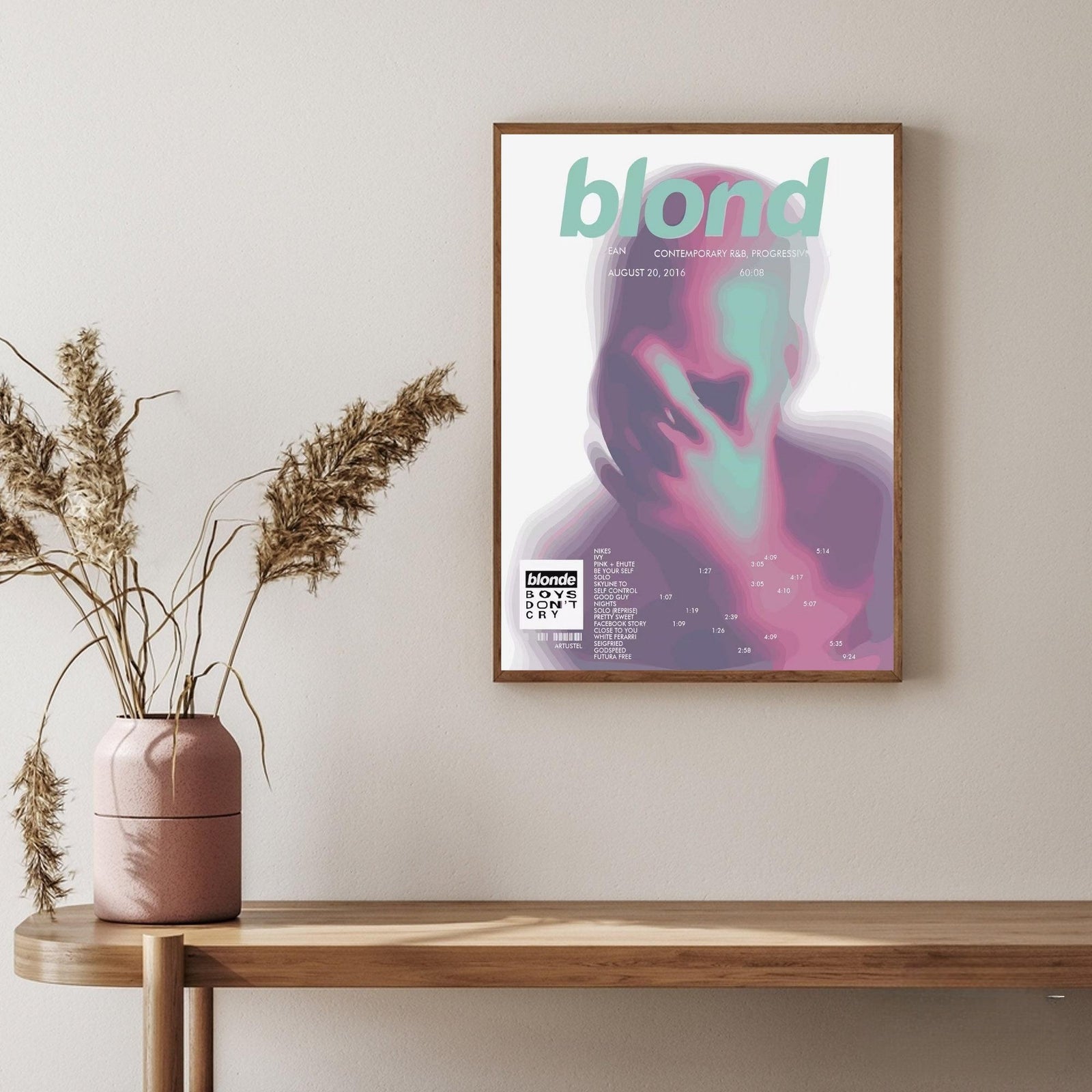 Frank Ocean Blond Pink Blur album cover poster print wall art decor