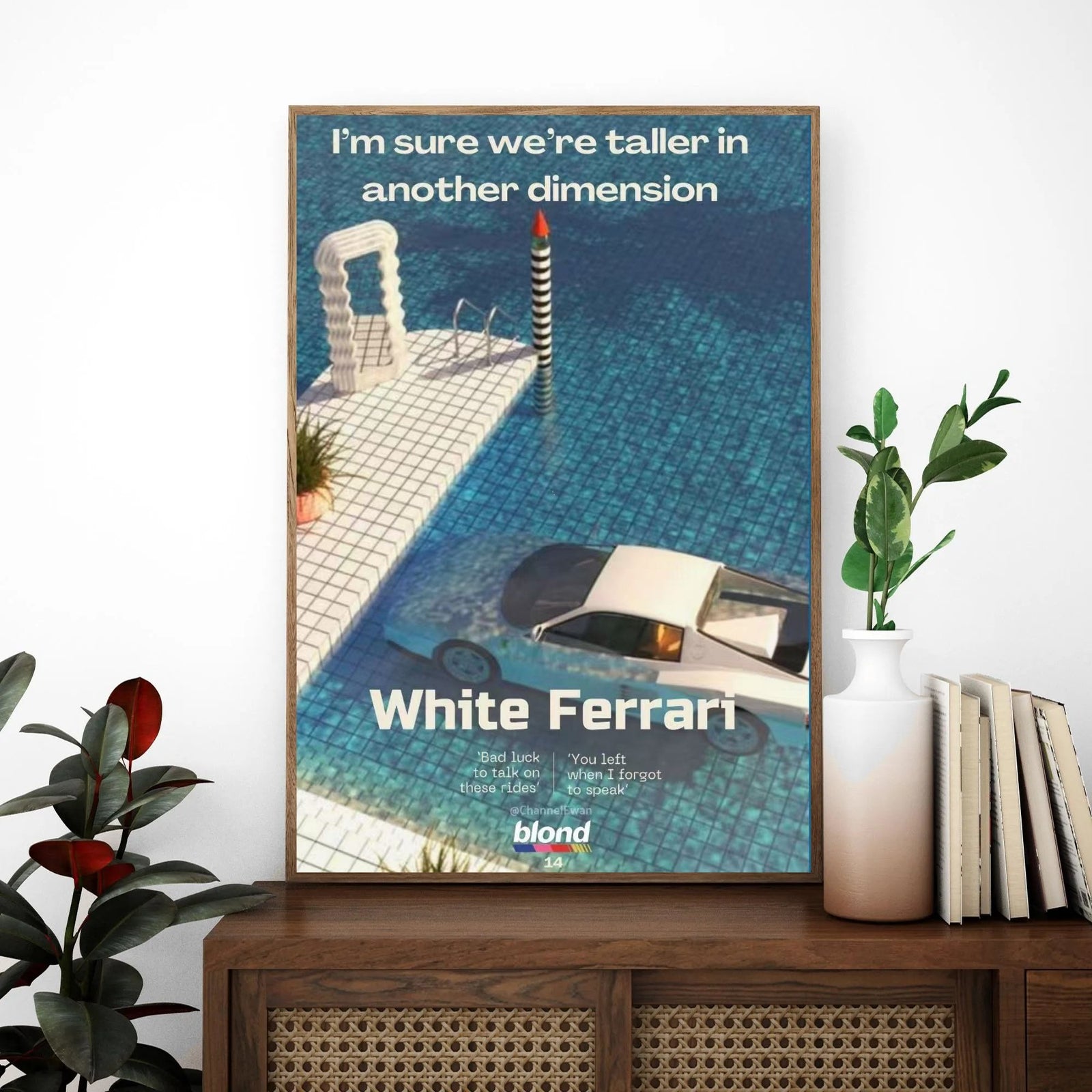 Frank Ocean White Ferrari Lyric album cover poster print wall art decor