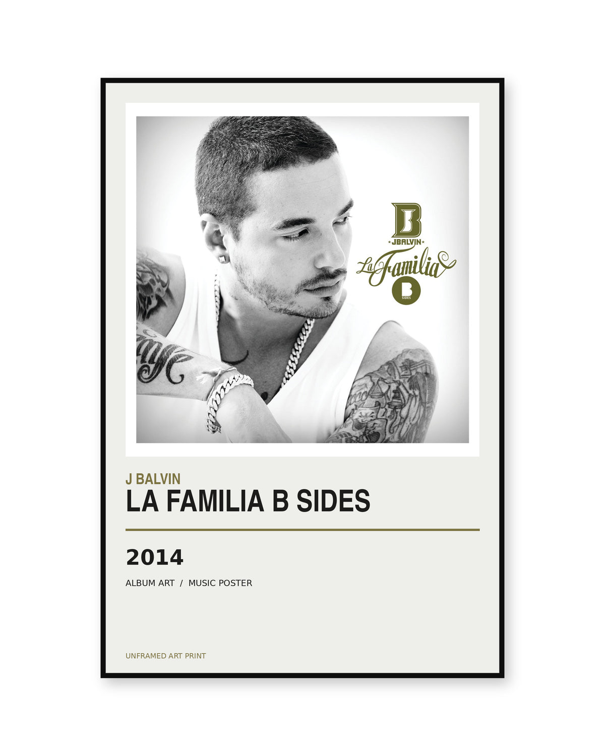 J Balvin La Familia B Sides Album Poster | Unframed Wall Art - product image 1