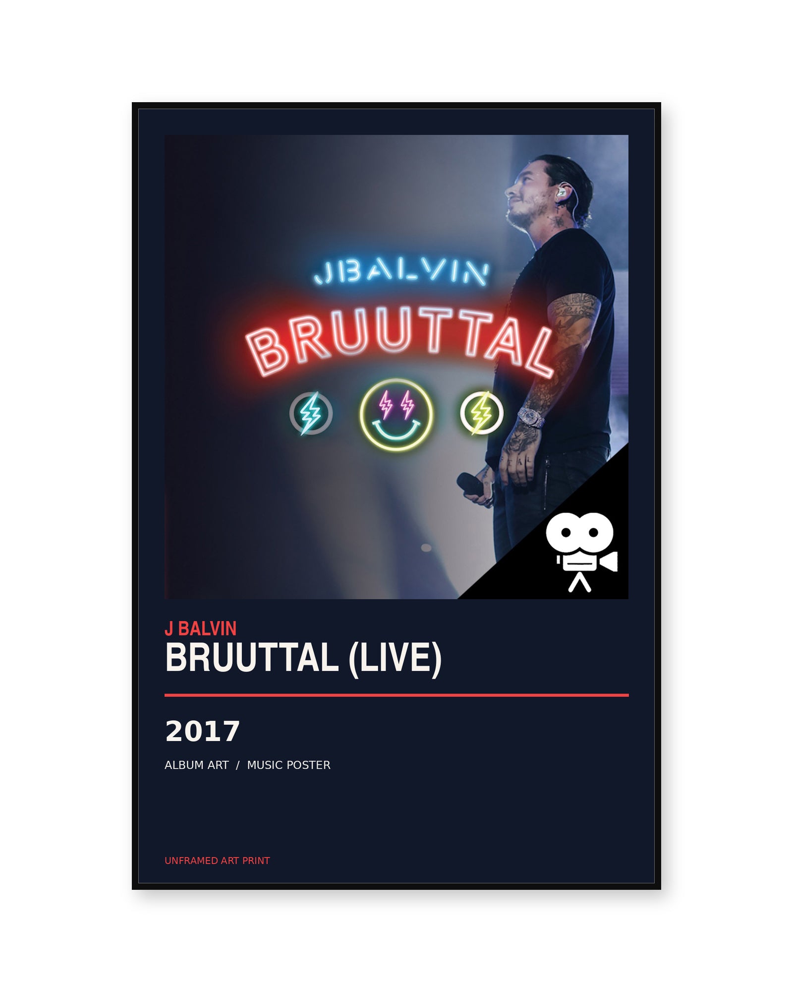 J Balvin Bruuttal Live Album Poster | Unframed Wall Art - product image 1