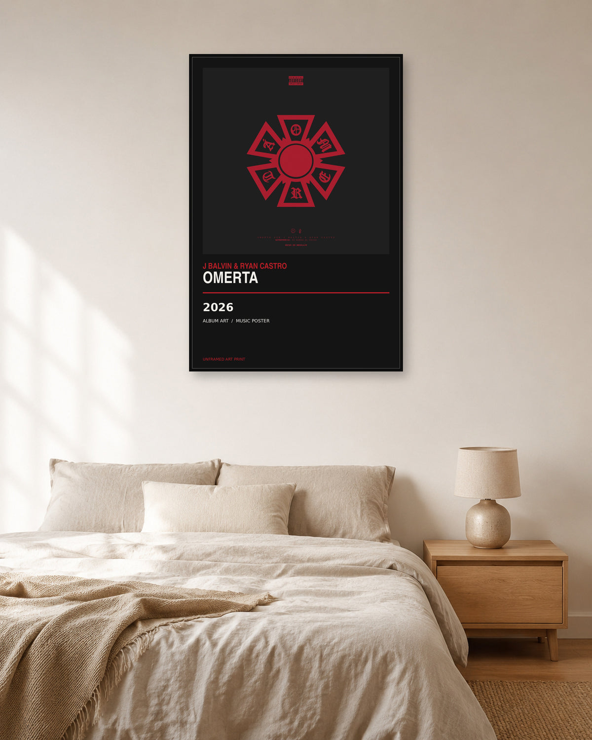 J Balvin & Ryan Castro OMERTA Album Poster | Unframed Wall Art - product image 3