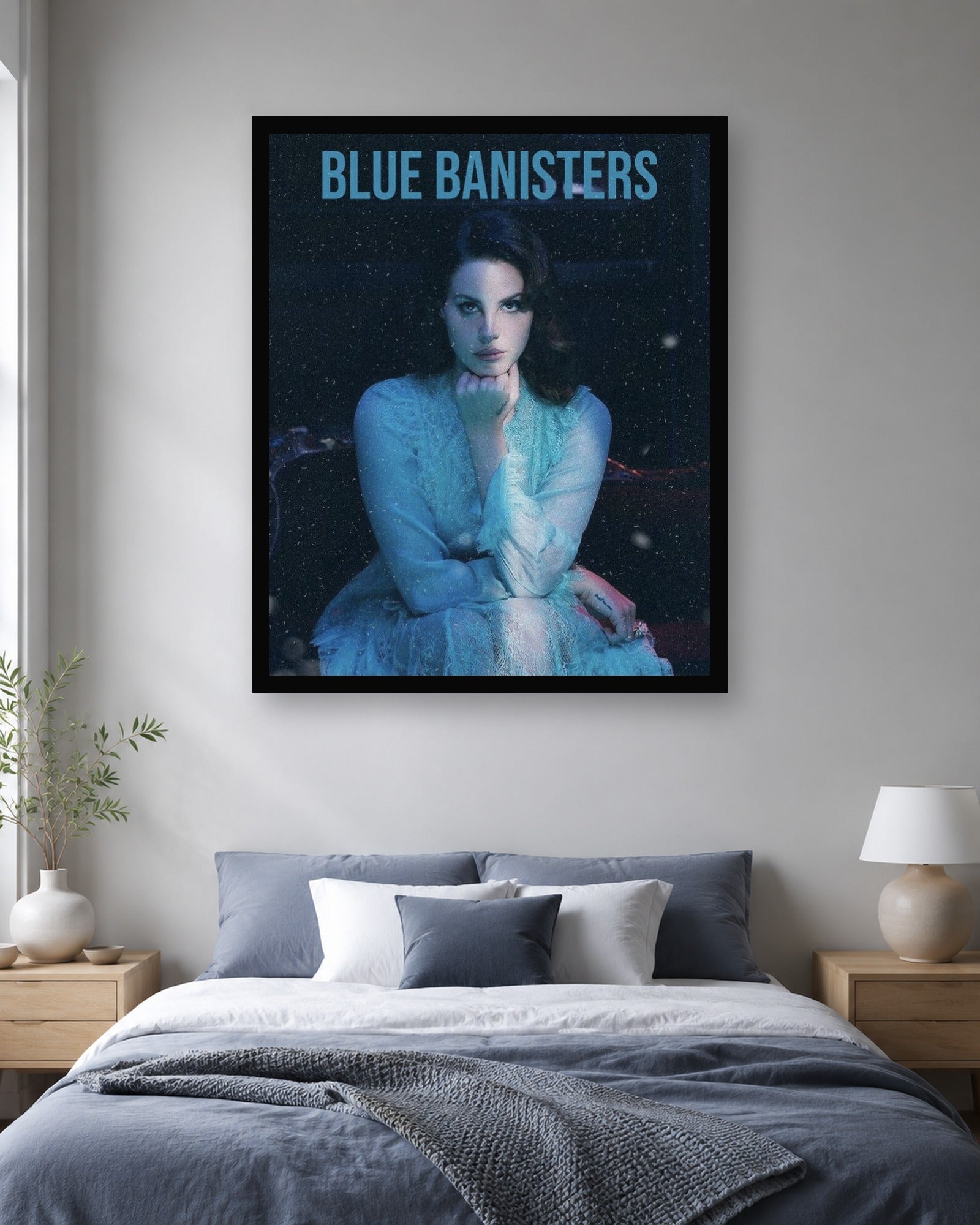Lana Del Rey Blue Banisters Portrait Poster in a second coordinated interior