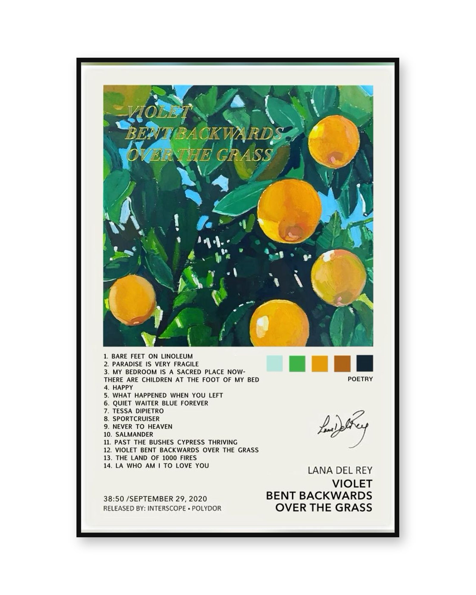 Lana Del Rey violet bent backwards poster product image 1
