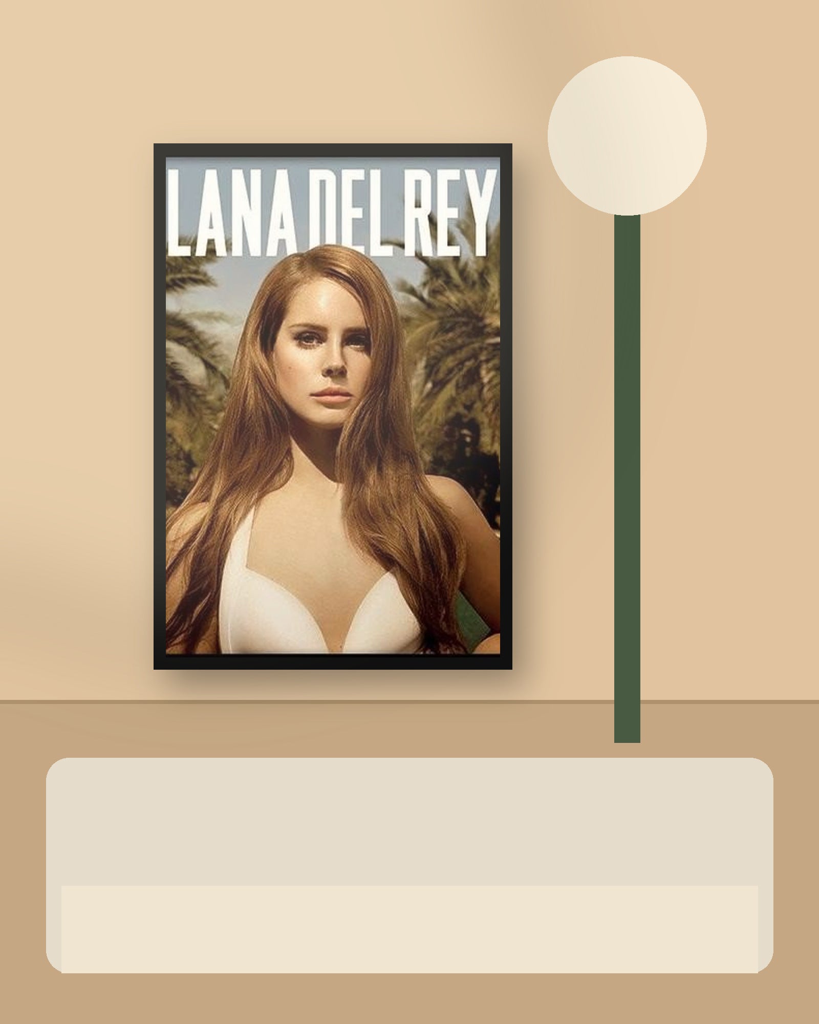 Lana Del Rey Paradise album poster displayed in a second coordinated interior