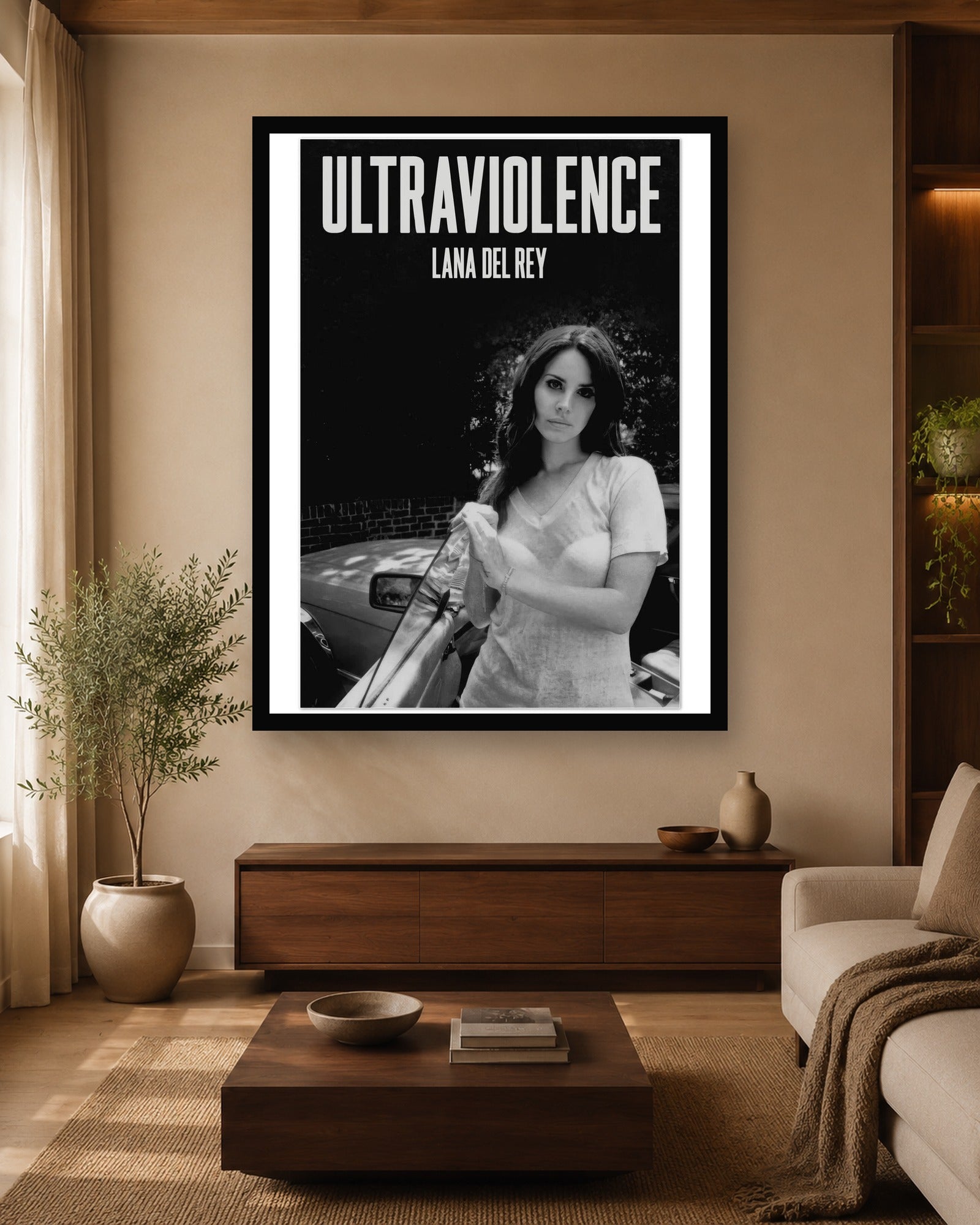 Lana Del Rey Ultraviolence Album Poster in a color-matched room scene