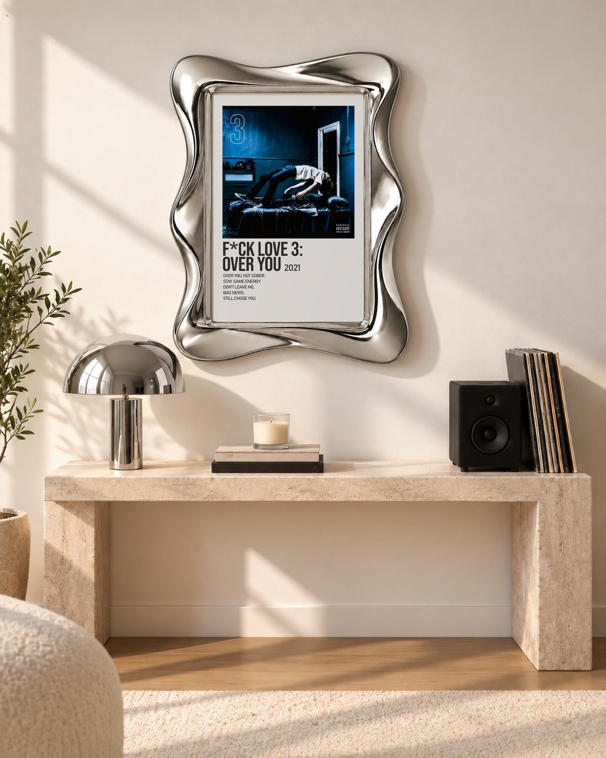 The Kid LAROI F*CK LOVE 3: OVER YOU Blue Room Tracklist poster, console room; frame not included
