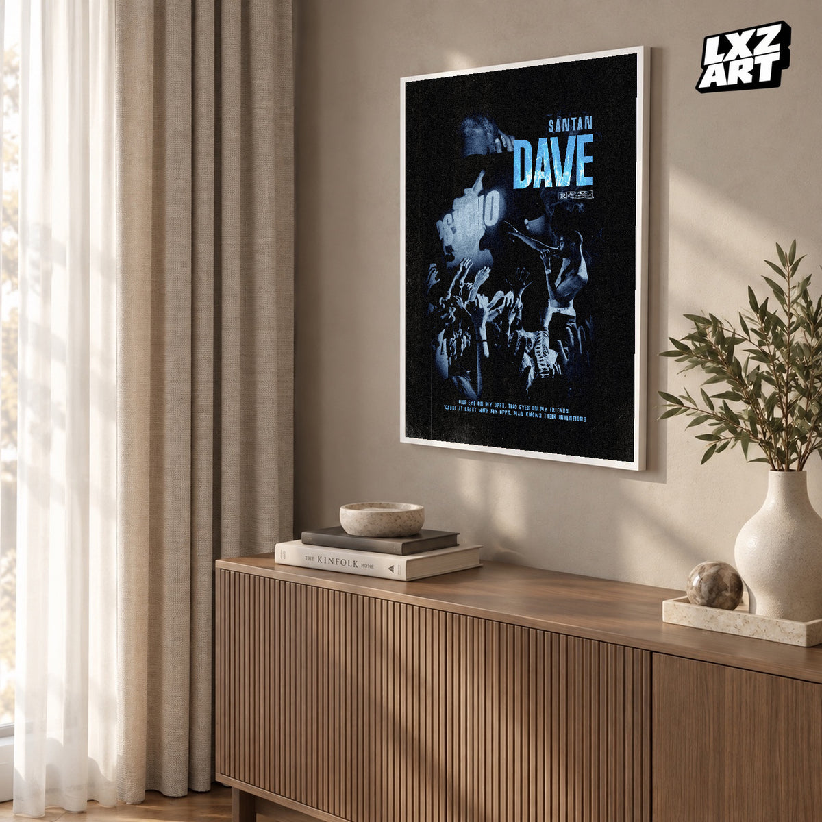 Dave Psycho Blue Performance poster – warm wall display; frame not included
