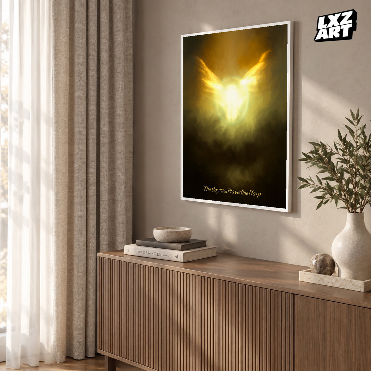 Dave The Boy Who Played the Harp Golden Angel poster – warm wall display; frame not included