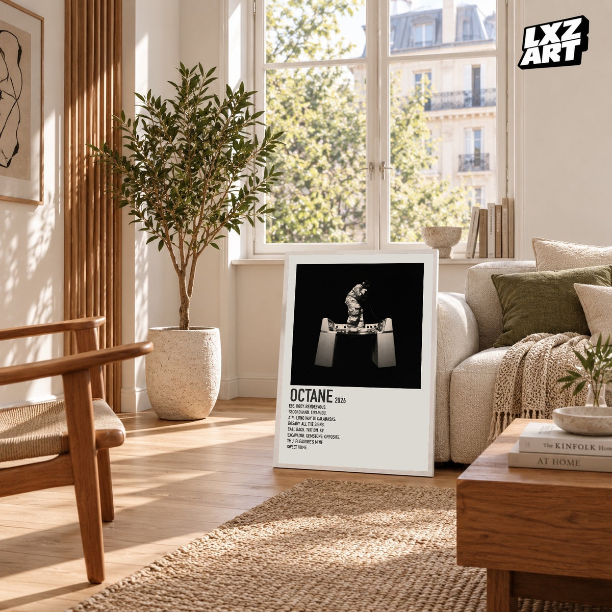 Don Toliver OCTANE Cream Tracklist poster – sunlit room display; frame not included