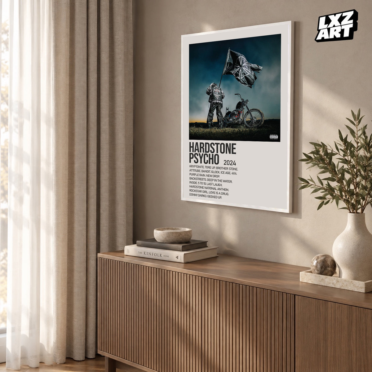 Don Toliver Hardstone Psycho Cream Tracklist poster – warm wall display; frame not included