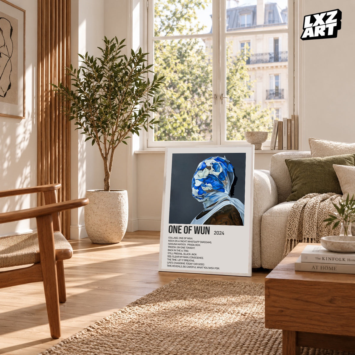 Gunna One of Wun Cream Tracklist poster – sunlit room display; frame not included