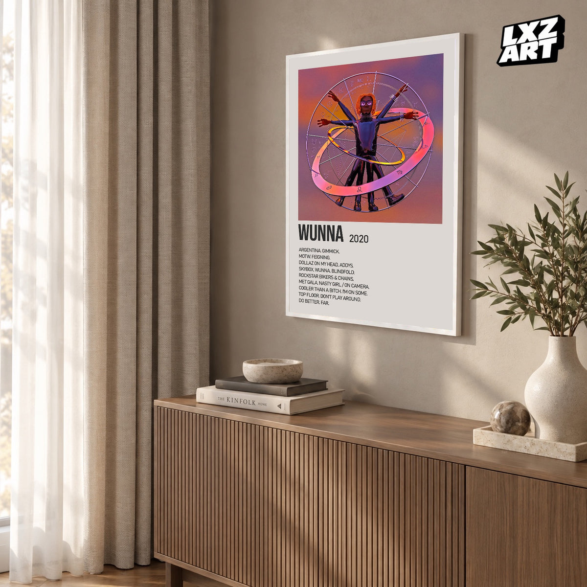 Gunna WUNNA Cream Tracklist poster – warm wall display; frame not included