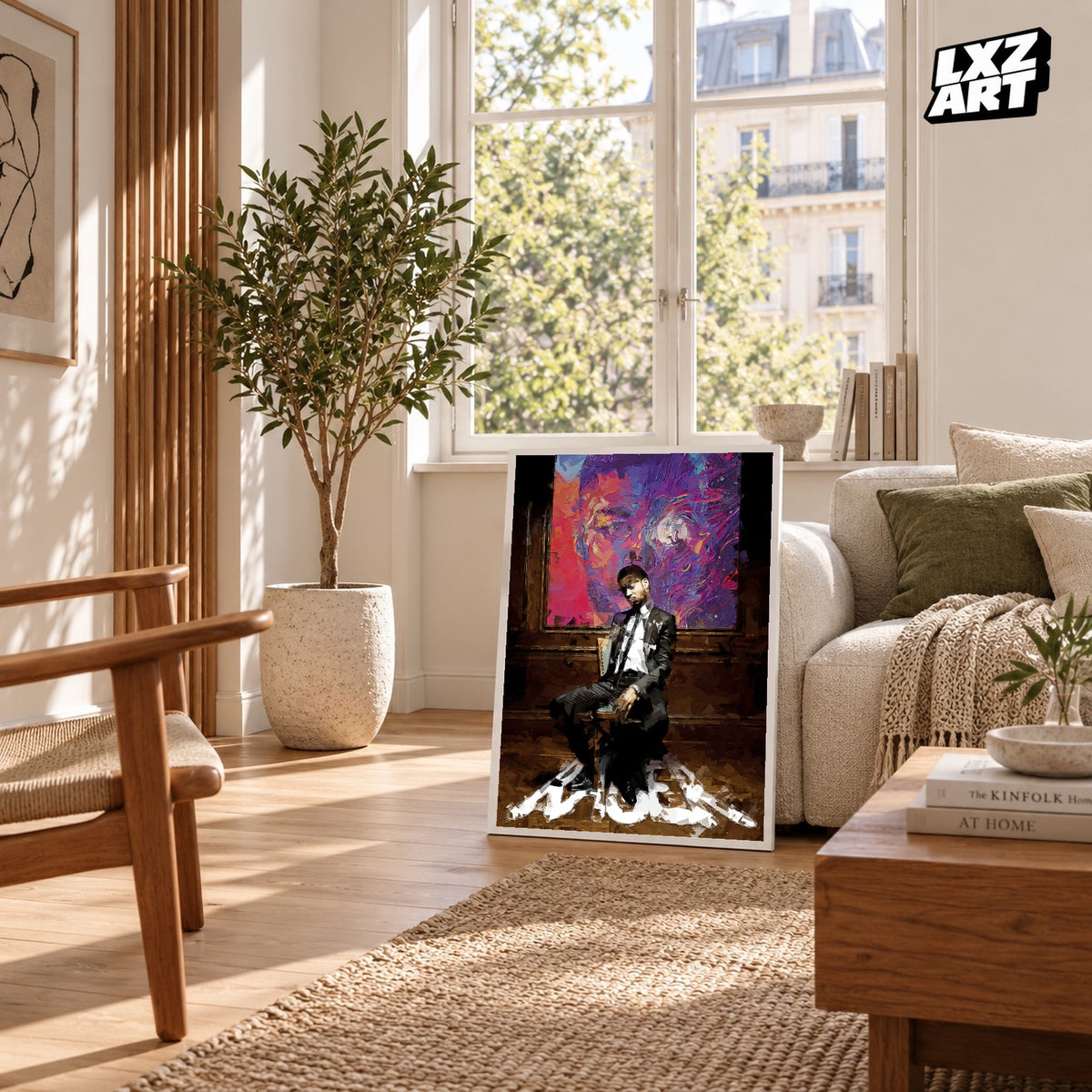 Kid Cudi Man on the Moon Color Portrait Collage poster; frame for display only