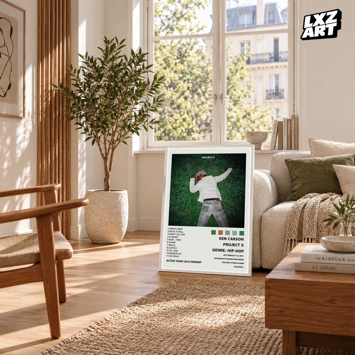 Ken Carson Project X Cream Color Palette Tracklist poster; frame for display only