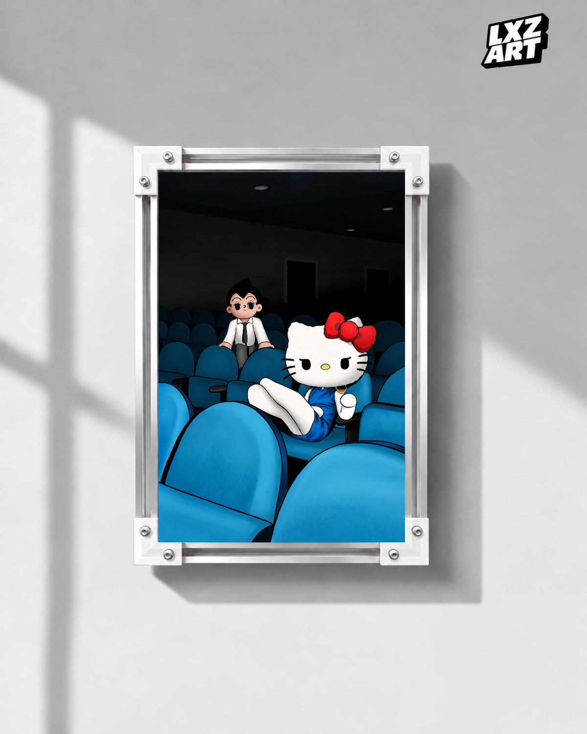 Cinema couple poster – front wall display, frame not included
