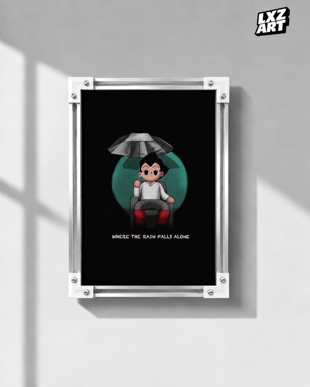 Bring Me The Horizon That's the Spirit × Astro Boy Poster in white-corner frame on gray wall. Frame shown for display only.