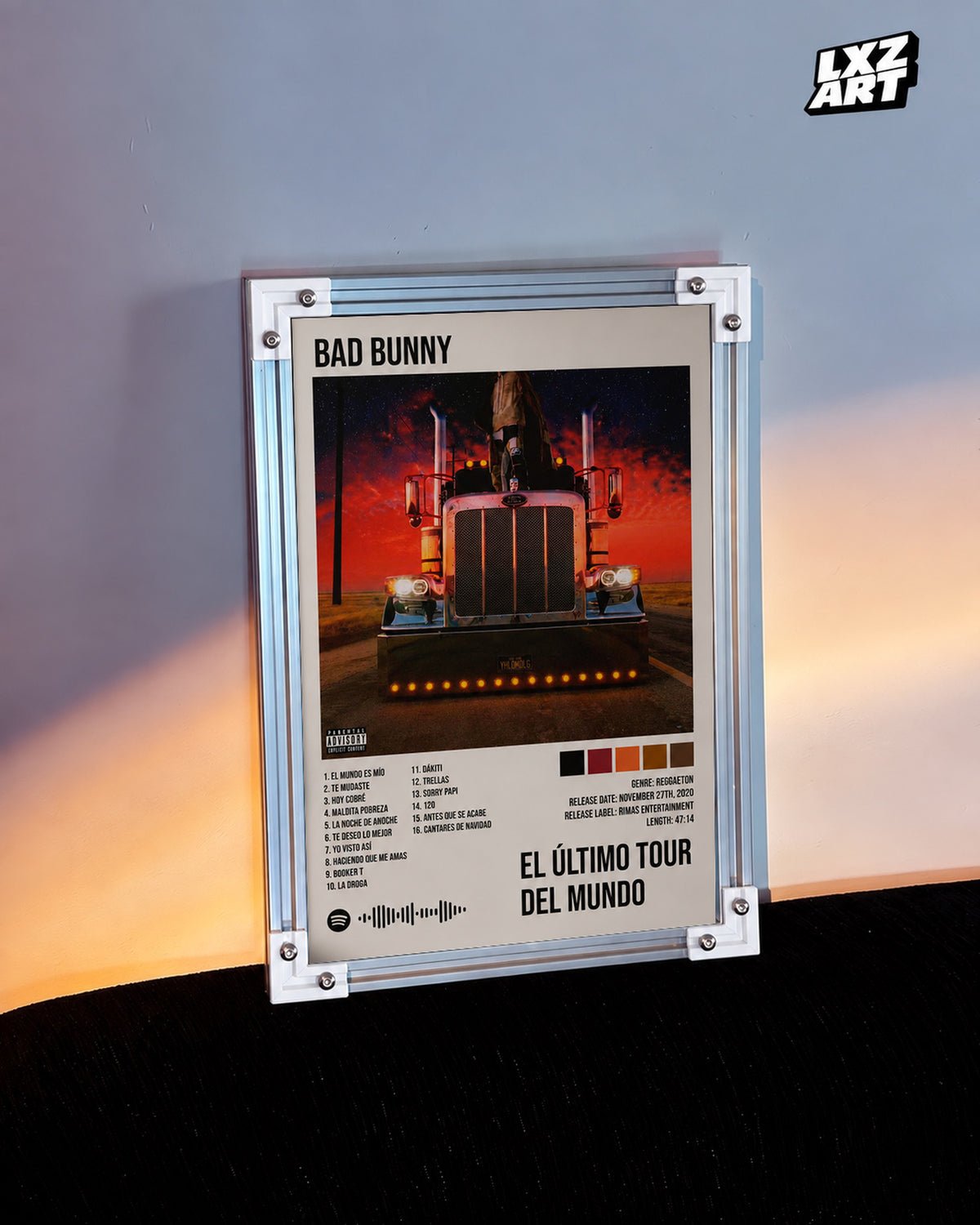 Bad Bunny El Último Tour Del Mundo Album Poster | Unframed Bedroom Wall Art — warm wall display; unframed print, frame not included