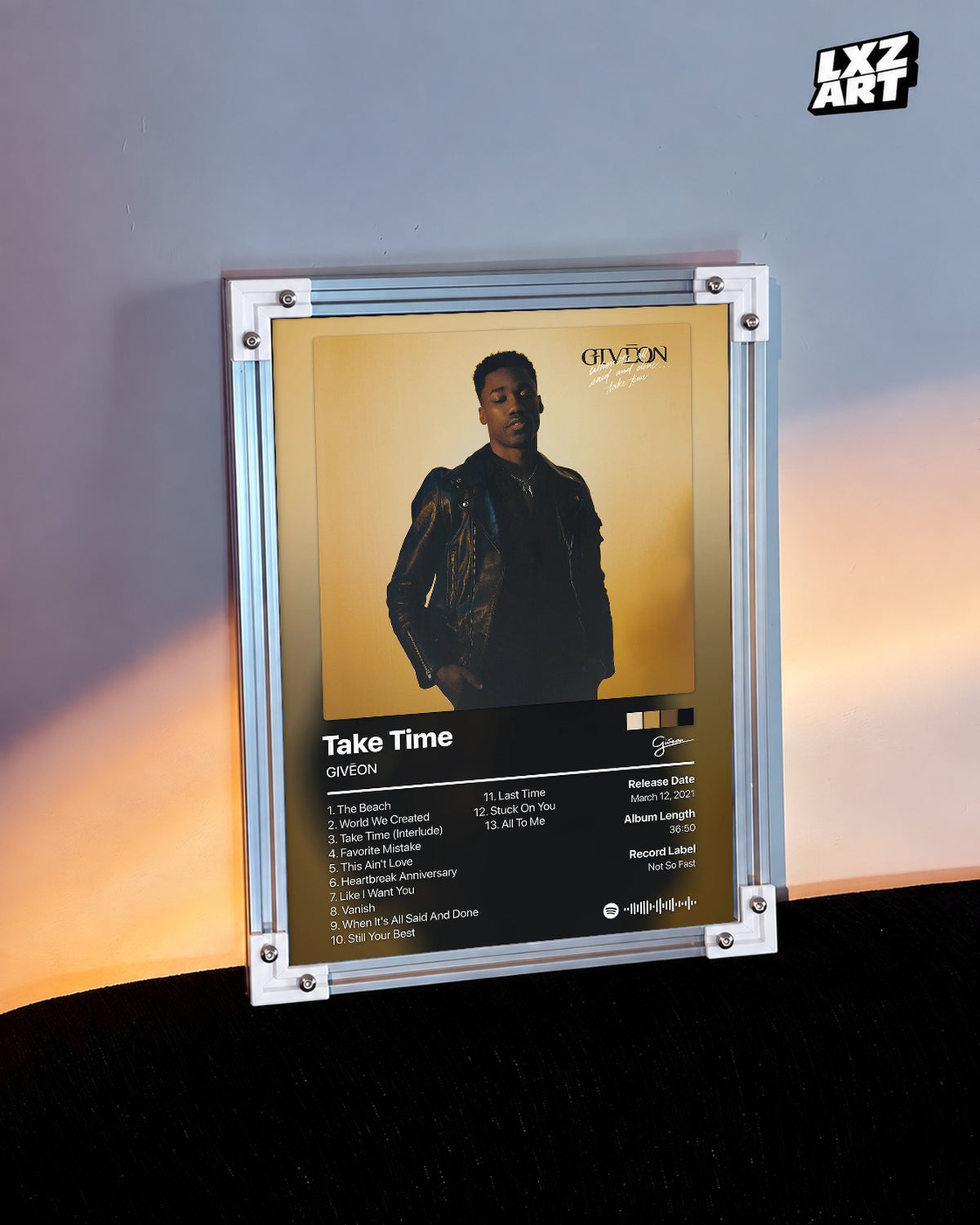 GIVĒON When It's All Said and Done... Take Time Black and Gold Tracklist Poster | Unframed Wall Art — warm wall display; unframed print, frame not included