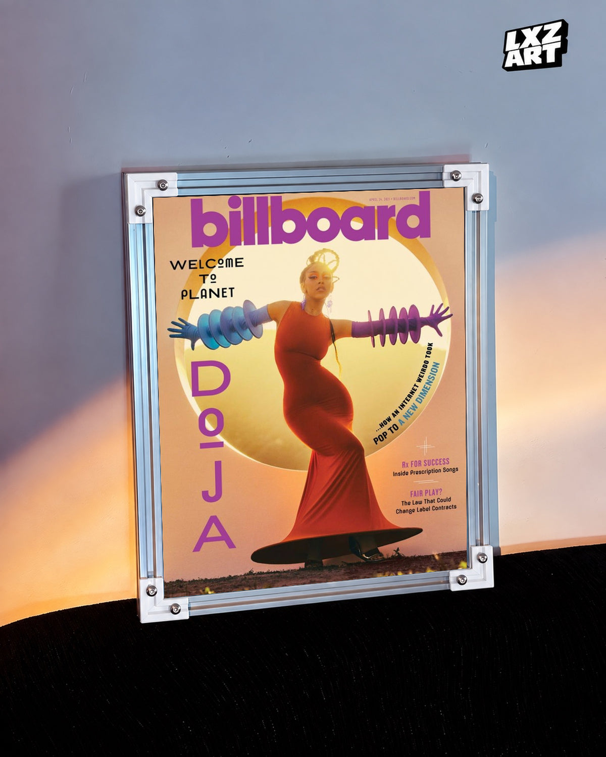 Doja Cat Billboard Planet Doja Cover Poster | Unframed Wall Art — warm wall display; unframed print, frame not included