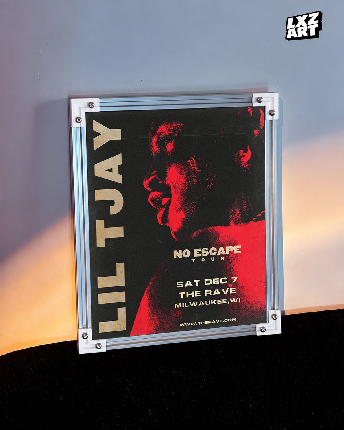 Lil Tjay No Escape Tour Red Milwaukee Poster | Unframed Wall Art — warm wall display; unframed print, frame not included