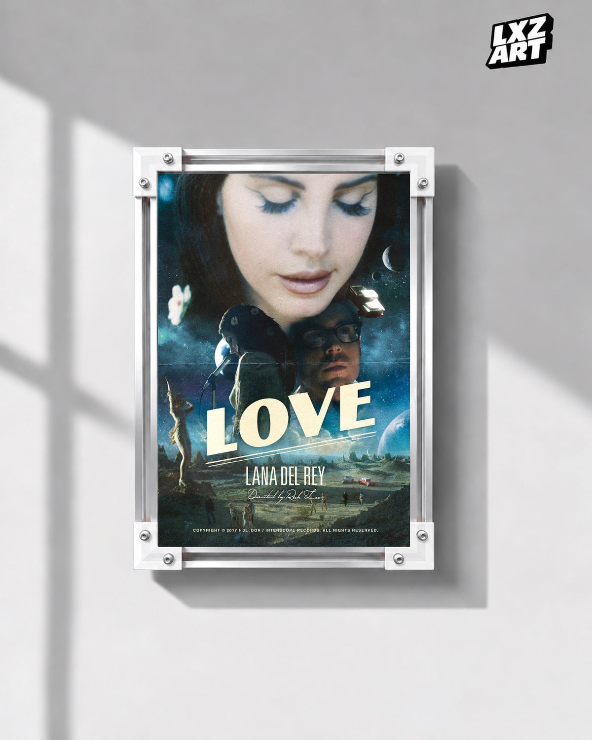 Lana Del Rey Love Cinematic Portrait Collage Poster | Unframed Wall Art — gray wall display; unframed print, frame not included