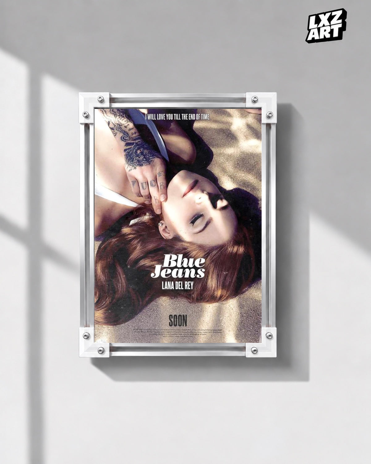 Lana Del Rey Blue Jeans Warm Portrait Poster | Unframed Wall Art — gray wall display; unframed print, frame not included