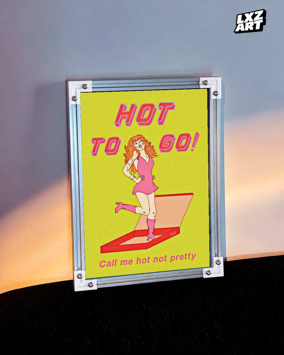 Chappell Roan Hot To Go Yellow Pink Illustration Poster | Unframed Music Wall Art — warm-light wall scene; frame for display only